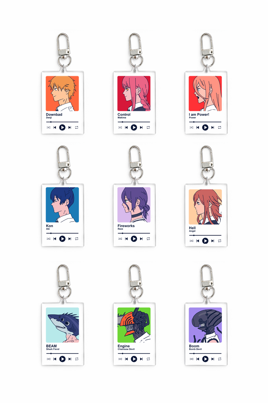 Chinsaw Man Music Player Keychain